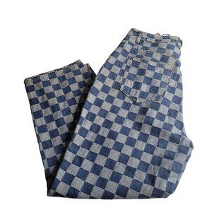 Blue Checkered Jeans by Shein - Size OXL